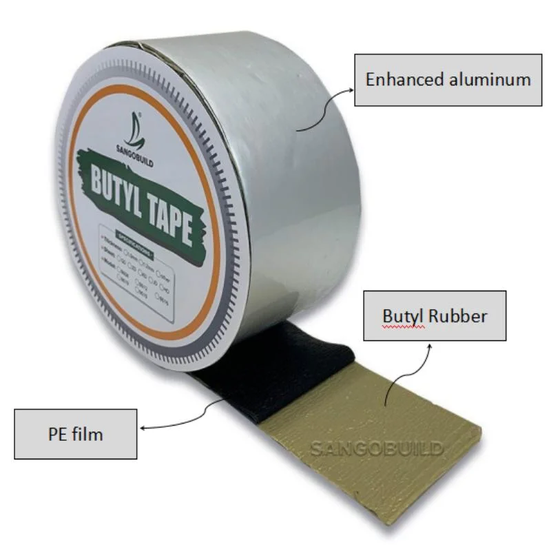 Rubber Butyl Tape Seal Tape Use in Roof, Window, Door, Pipe, Chimneys, Extension Flashing