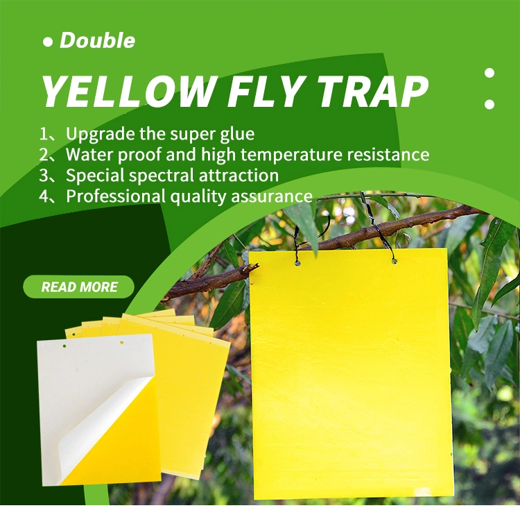Yellow Sticky Insect Fly Glue Traps Board Pest Control Double Sides