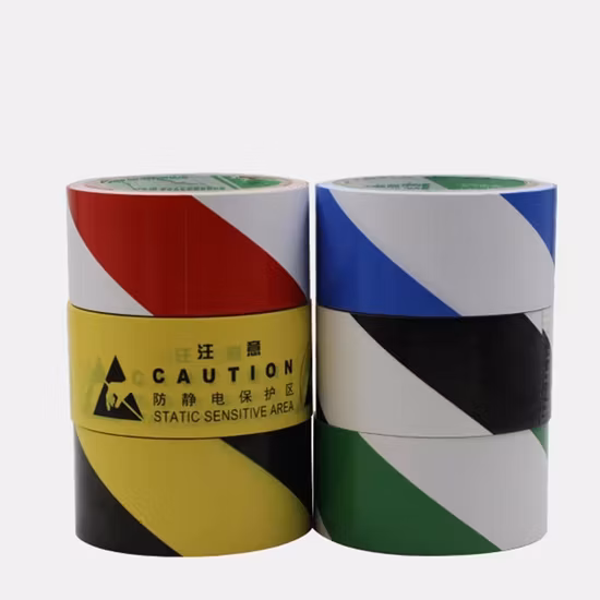Yourijiu PVC Warning Factories Using Safety Warning Floor Identification Vinyl Sticker Color 2 Inch X 54 Feet Black and Yellow Stripes Marking Caution Tape