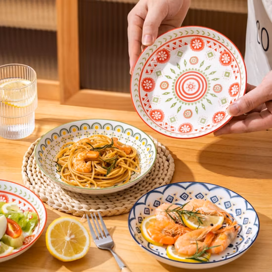 Factory Direct Hotel Black Nordic Restaurant Porcelain Dish Ceramic Dinner Plates