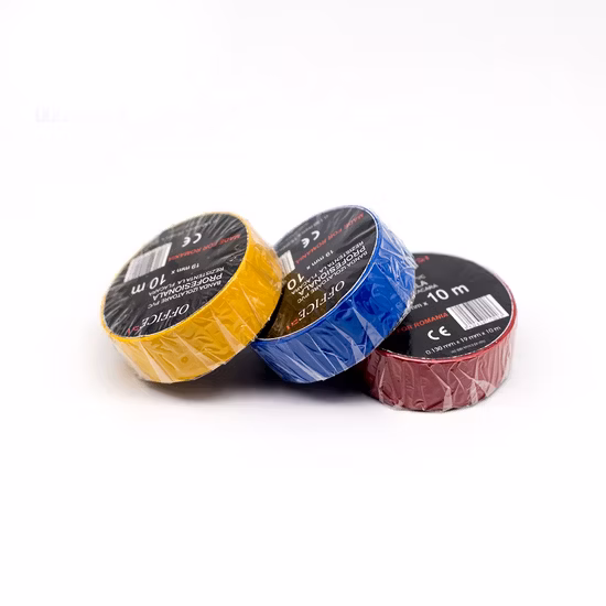 Colorful Jumbo Roll High Voltage Electrical PVC Insulating Black Tape